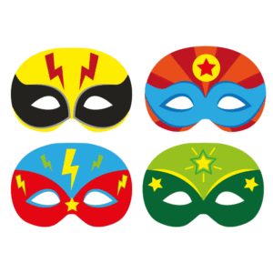 Superhelden Masker van Karton - 12 stuks