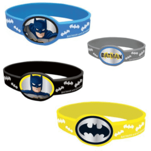 armbanden Batman blauw/zwart/zilver/geel 4 stuks-Haza Original